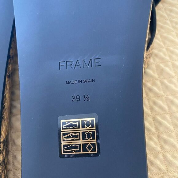 NWT FRAME Le Montauk Criss Cross Sandals, Size 39.5 Euro/9 US, Python Multi - Picture 4 of 14